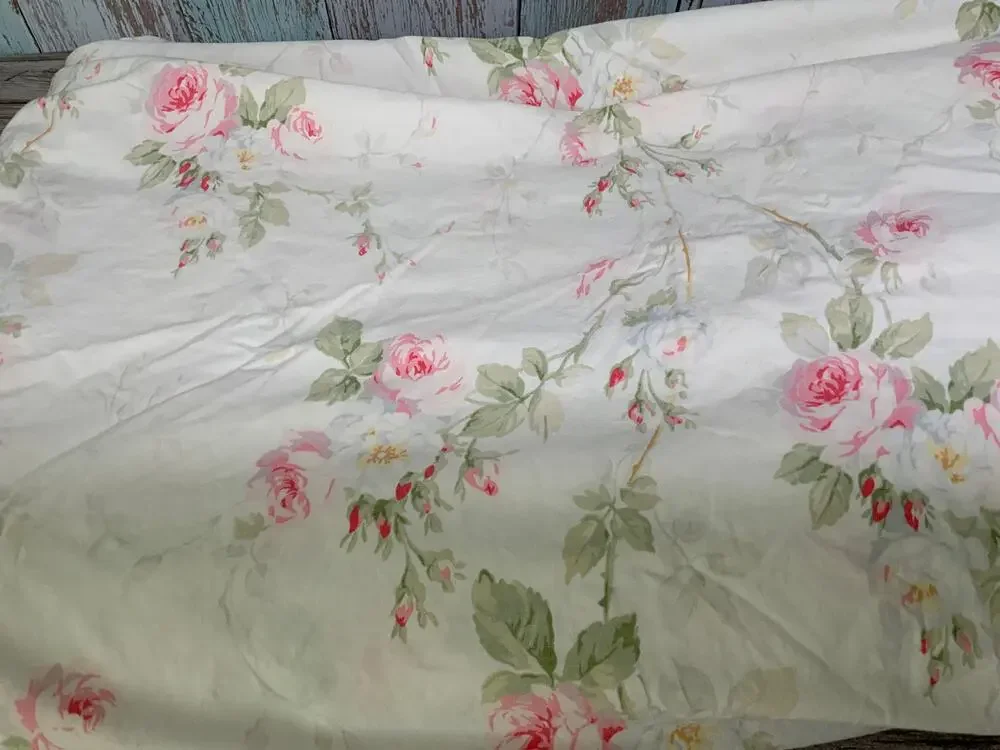 Ralph Lauren Home Vintage Floral King Flat Sheet Cotton Cottagecore Floral
